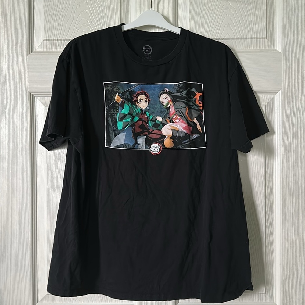 Demon Slayer Unisex Black Graphic T-Shirt Size 2XL